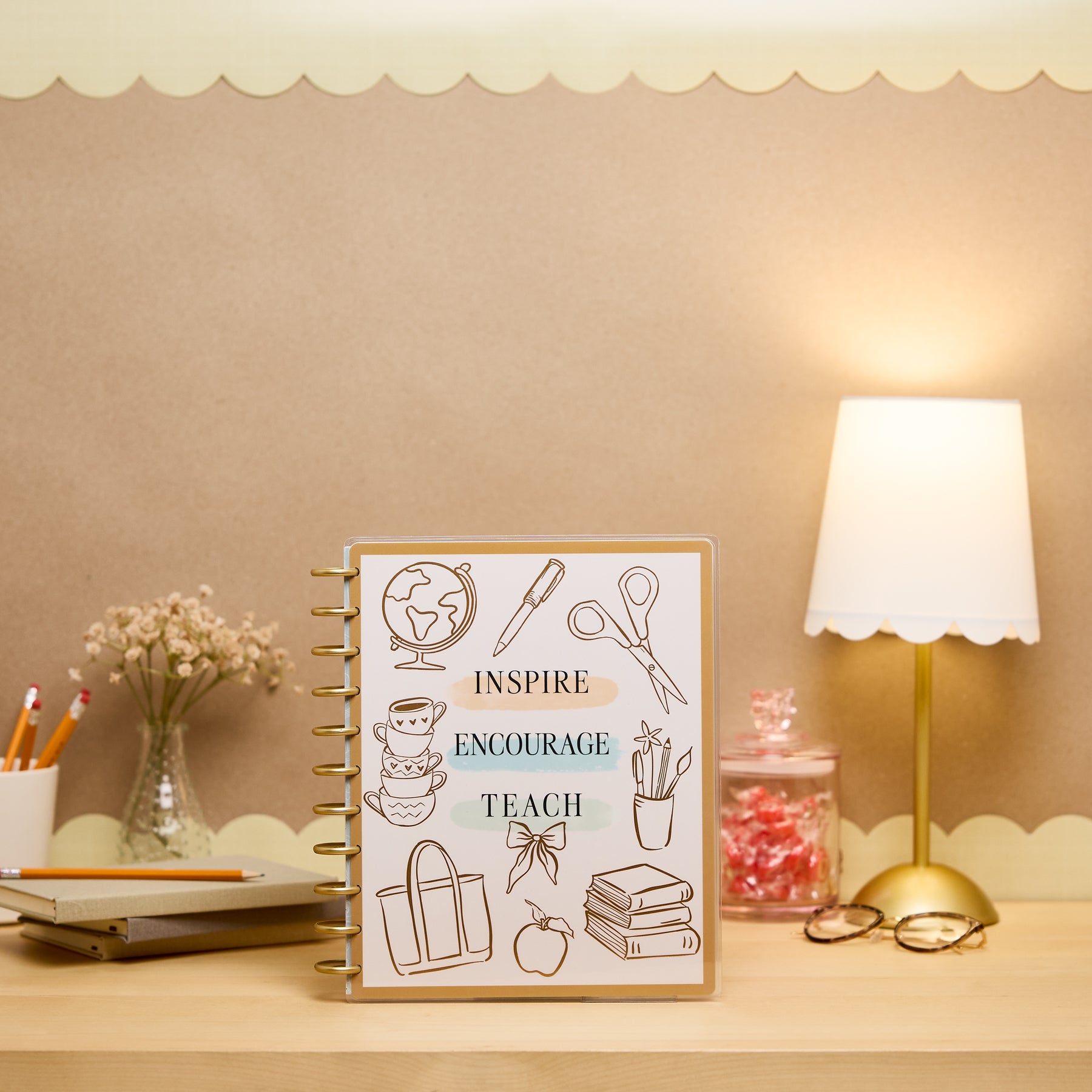2026–2027 Pastel Poetry Customizable Teacher Planner - Big Teacher Lay ...