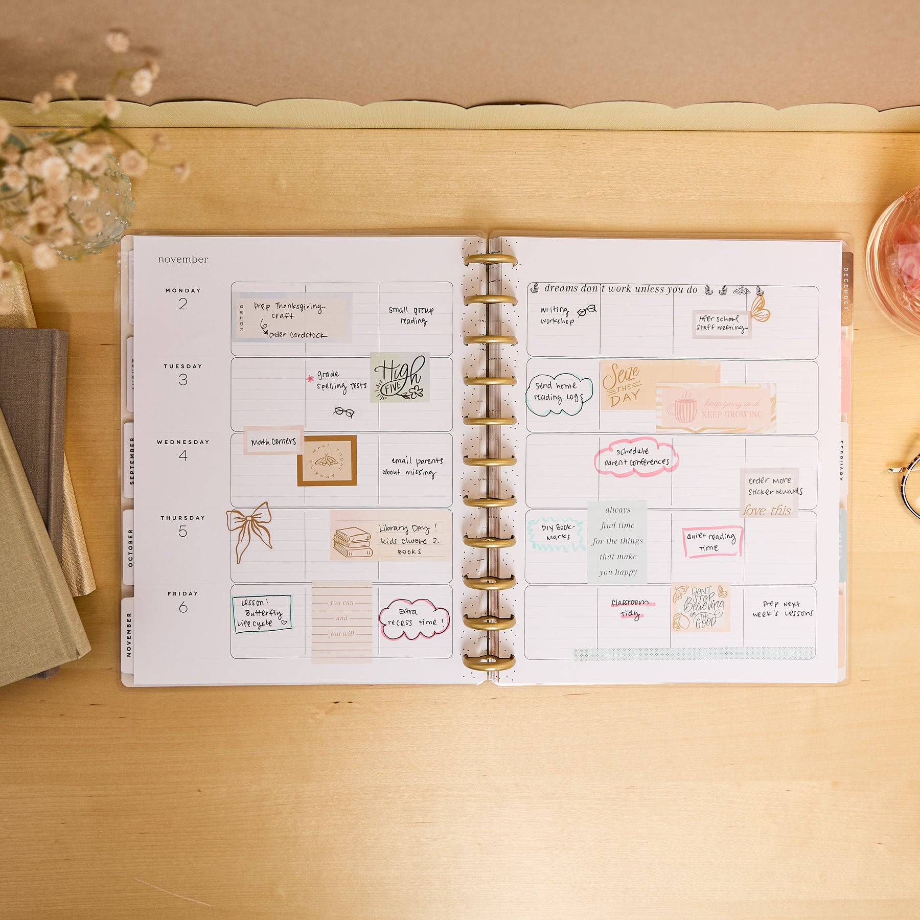 2026–2027 Pastel Poetry Customizable Teacher Planner - Big Teacher Lay ...