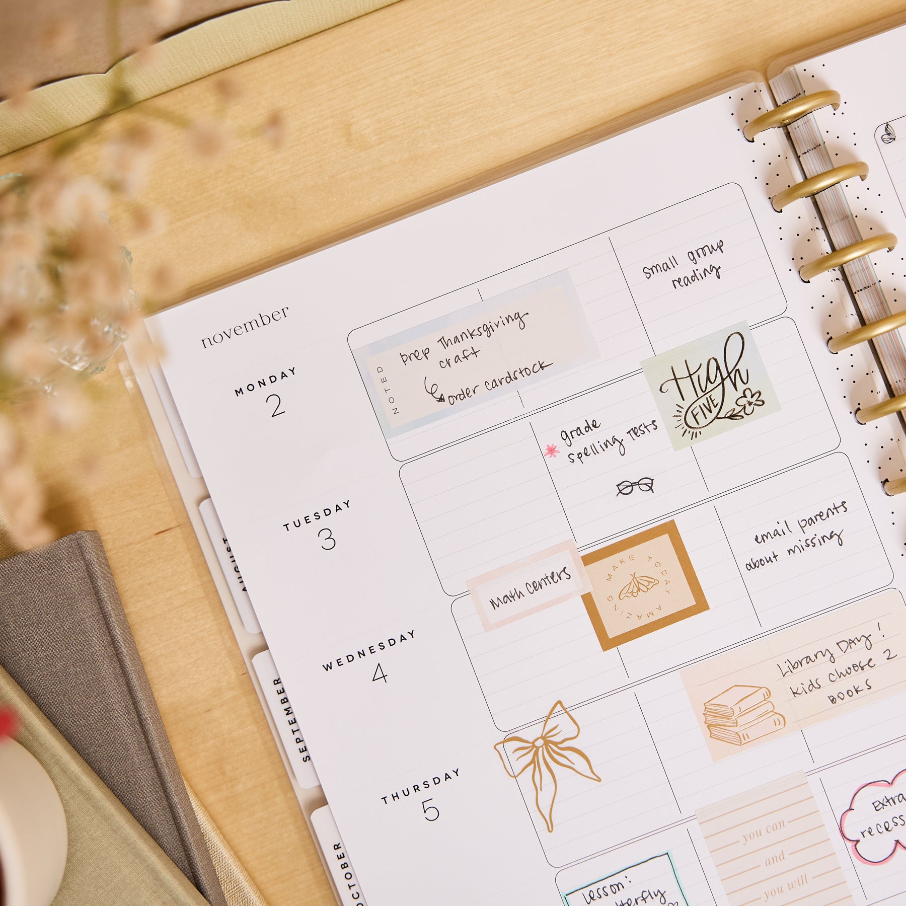 2026–2027 Pastel Poetry Customizable Teacher Planner - Big Teacher Lay ...