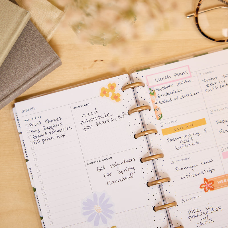 2026–2027 Blossom Bright Customizable Planner - Mini Dashboard Layout ...