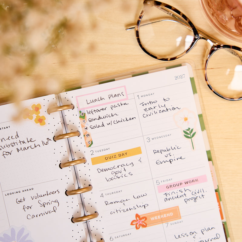2026–2027 Blossom Bright Customizable Planner - Mini Dashboard Layout ...