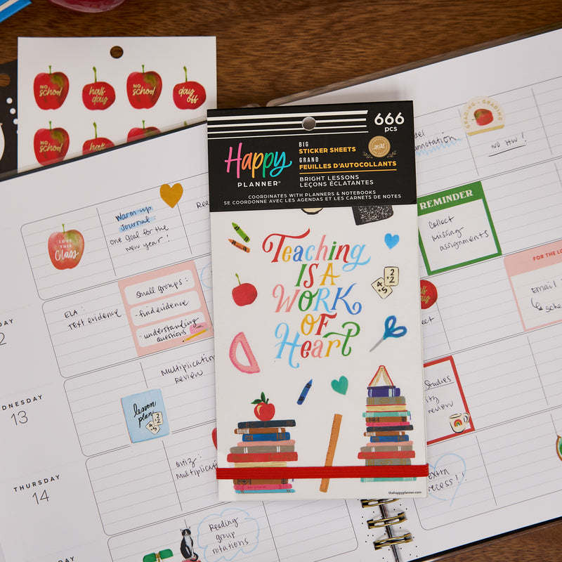 Bright Lessons Teacher - Value Pack Stickers - Big – Happy Planner