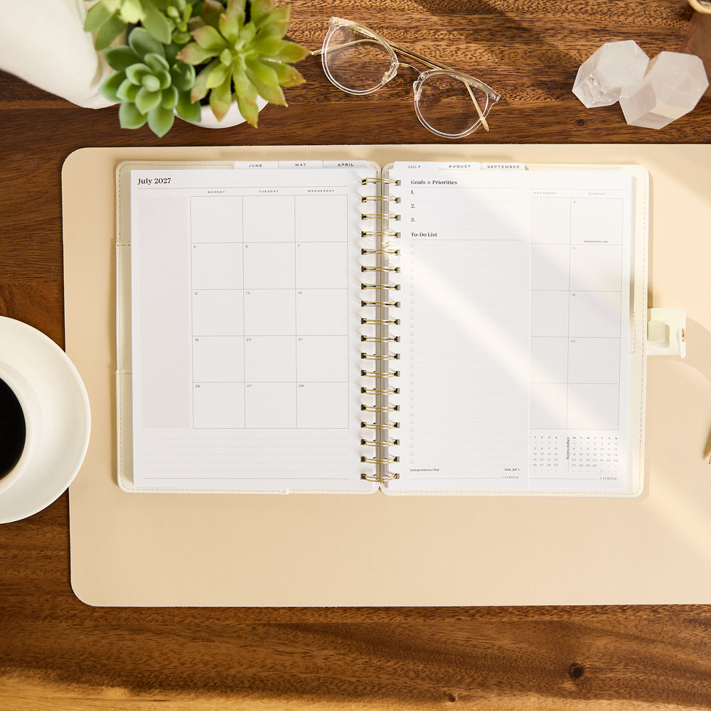 2027 Notes & Plans Customizable Spiral Citrine Planner - Classic