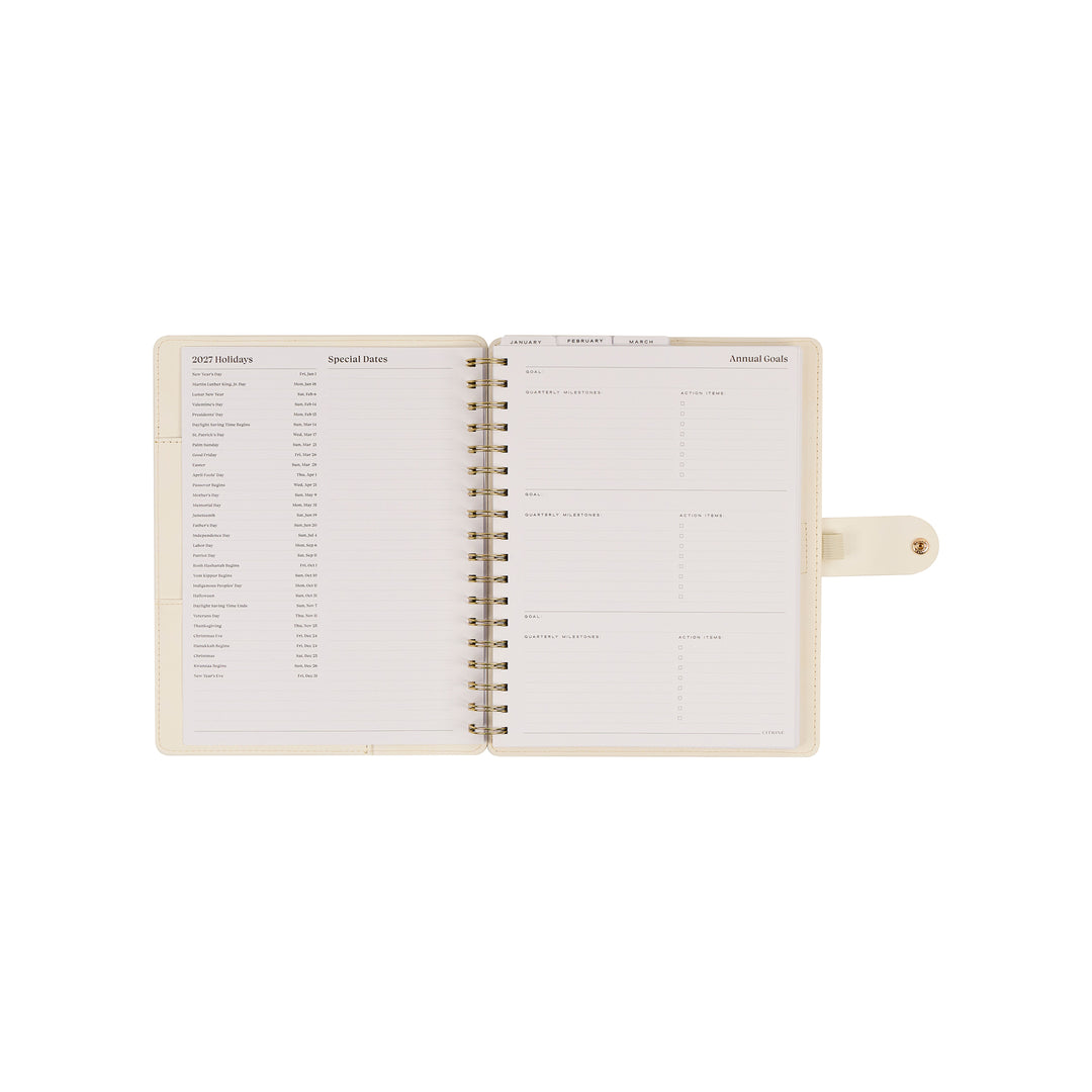 2027 Notes & Plans Customizable Spiral Citrine Planner - Classic
