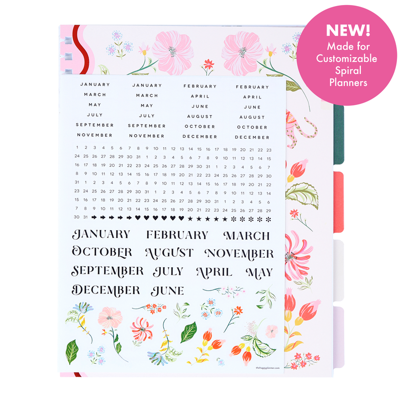 Lush Linens - Big Customizable Spiral Planner Dashboard Extension Pack - 6 Months