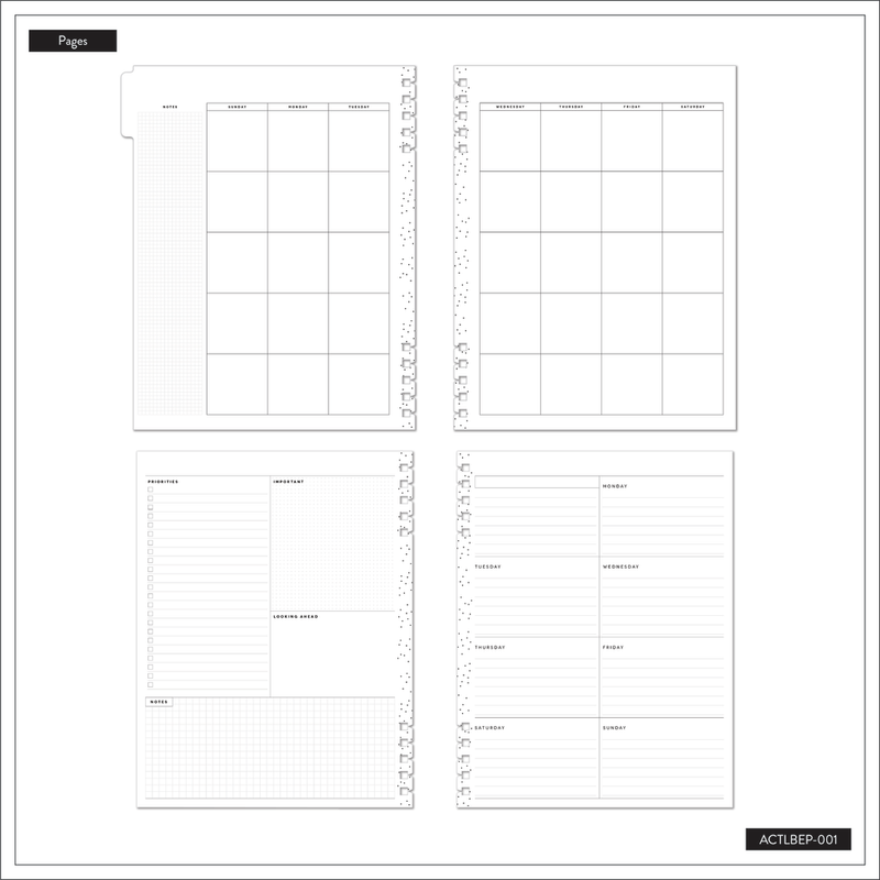 Lush Linens - Big Customizable Spiral Planner Dashboard Extension Pack - 6 Months