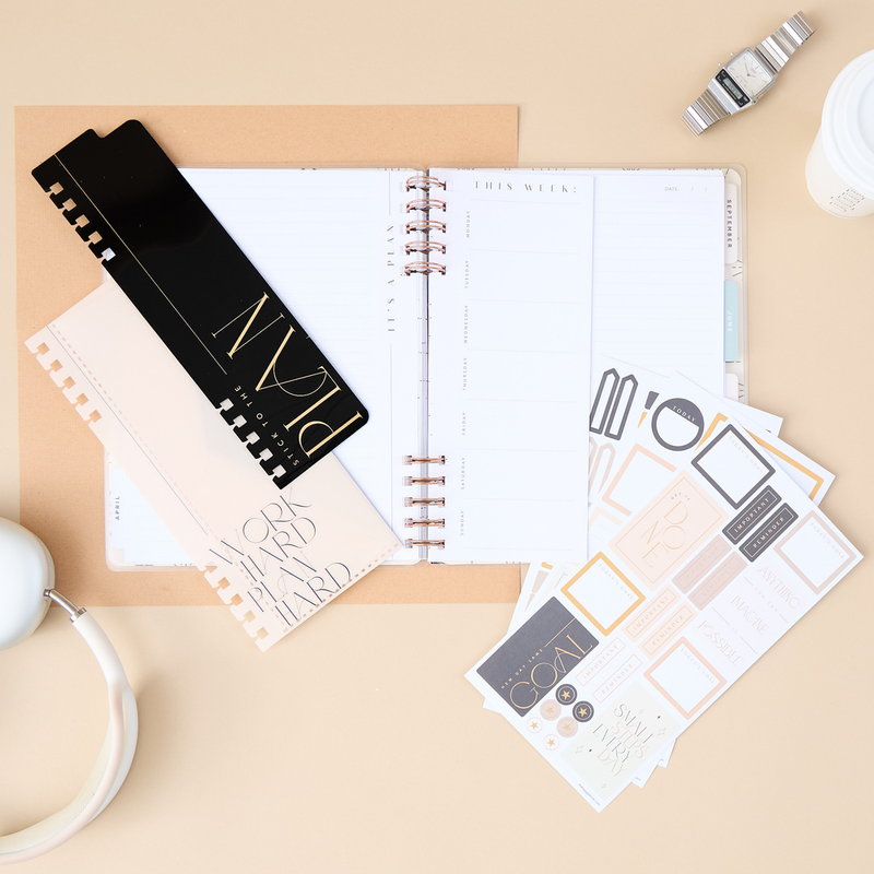 Neutral - Classic Customizable Spiral Planner Accessory Pack