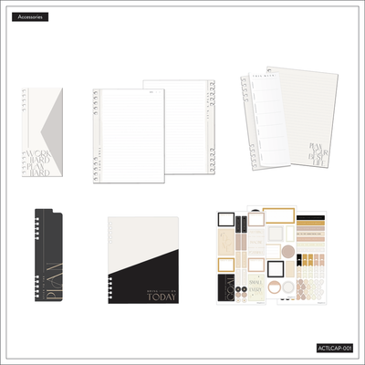 Neutral - Classic Customizable Spiral Planner Accessory Pack