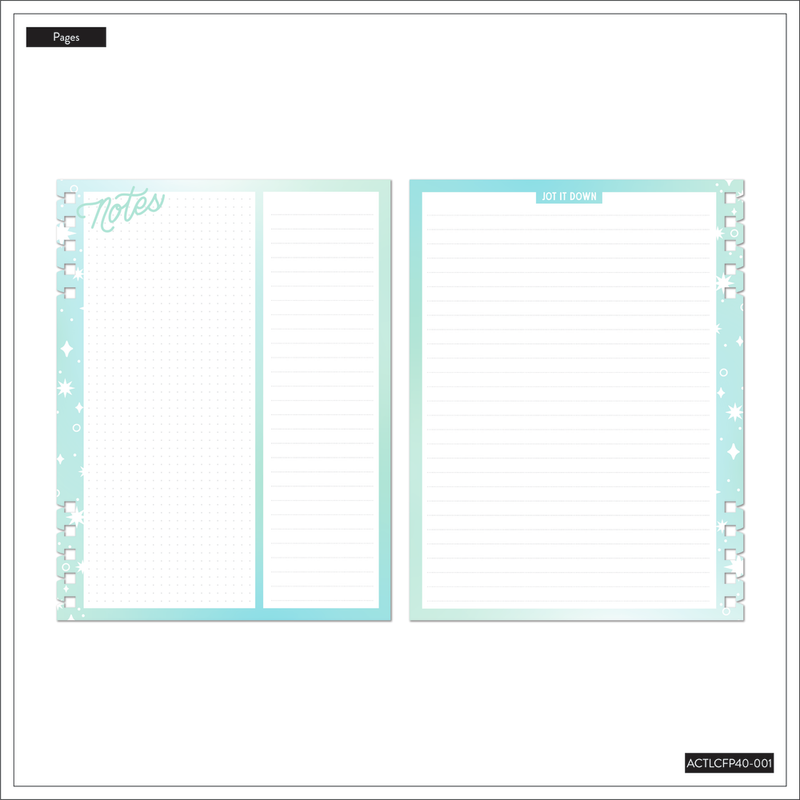 Seasons of Joy - Dashboard + Dotted Lined Classic Customizable Spiral Planner Filler Paper - 40 Sheets