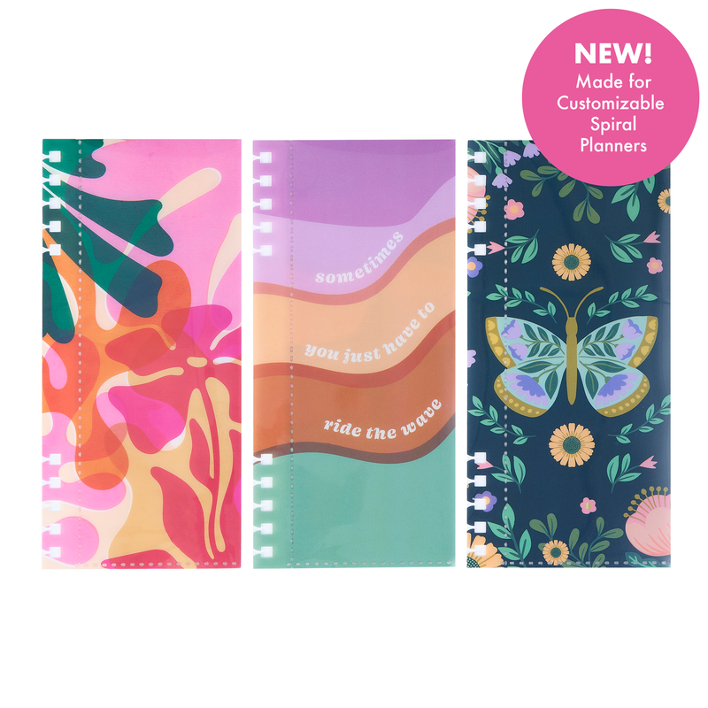 Vivid Brights - Classic Customizable Spiral Planner Envelopes - 3 Pack