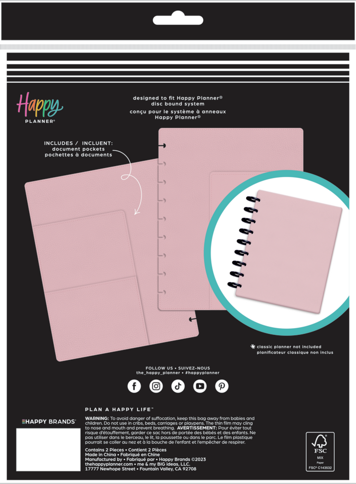 Blush - DELUXE Snap In Classic Planner Cover – Happy Planner