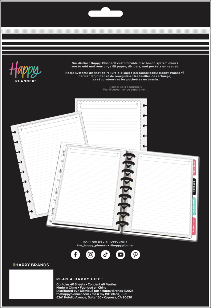 Sweet & Simple - Dotted Lined Classic Filler Paper - 40 Sheets