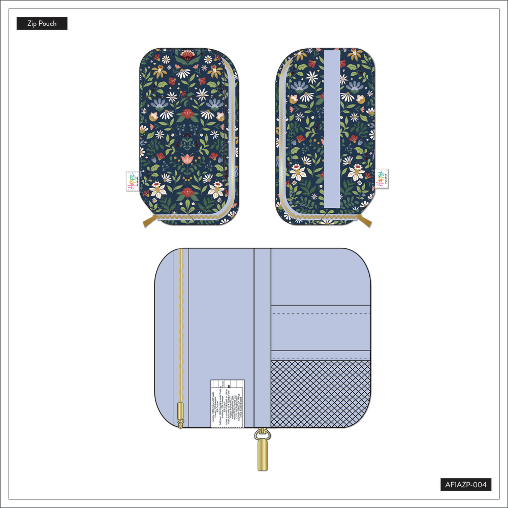 happyhappy8ページ Forest Flowers - Banded Accessory Zip Pouch – Happy Planner