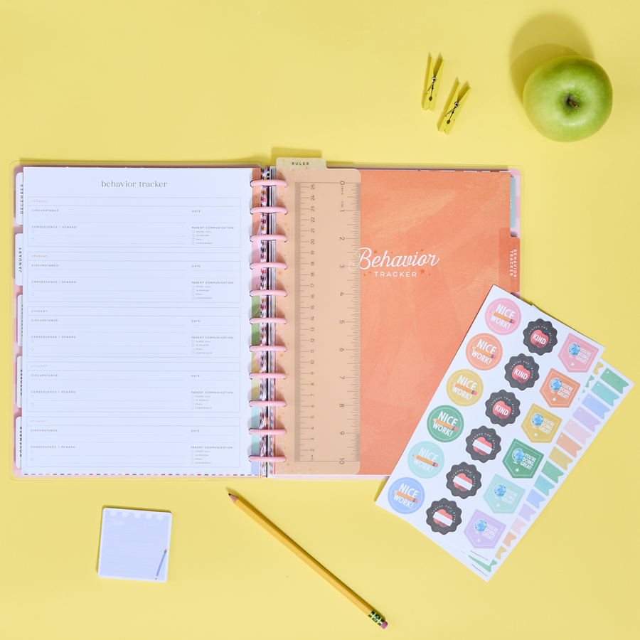 JUBTIC Undated Teacher Planner - 7 Period Weekly & Monthly Academic Planner Rose Gold