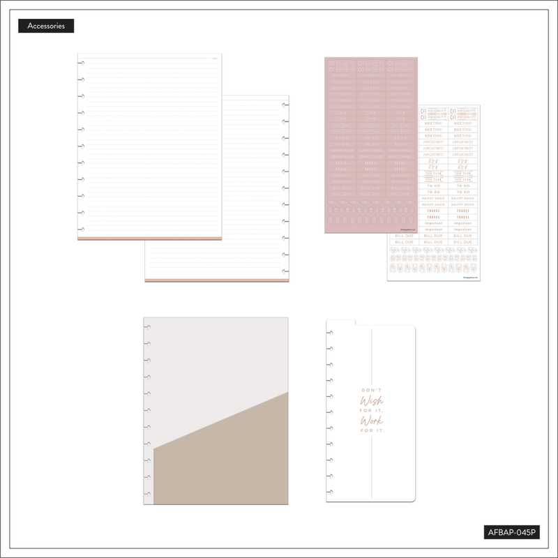 Work+ Life Rose Gold - Big Accessory Pack – Happy Planner