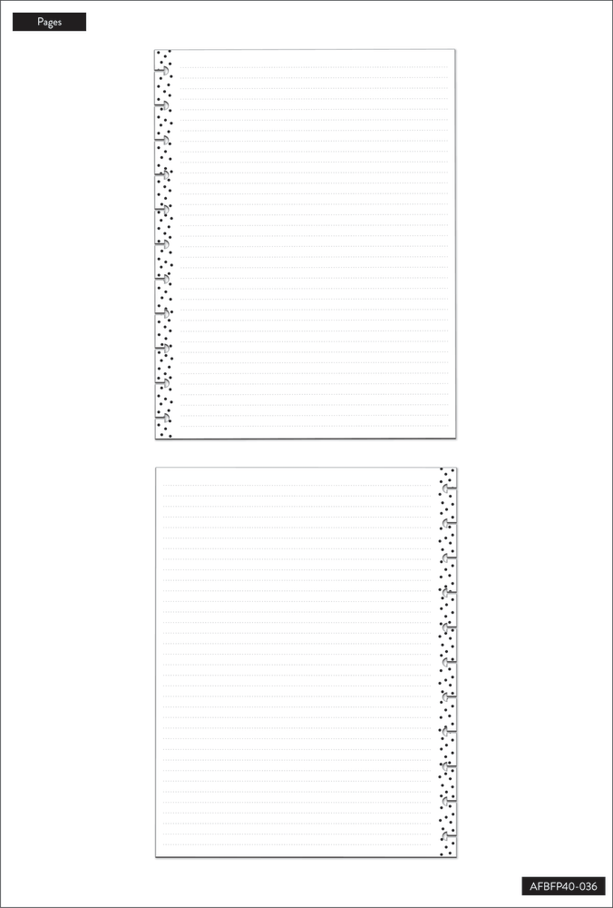 Simple Dots - Dotted Lined Big Filler Paper - 40 Sheets – Happy Planner for Dotted Lined Paper Printable Free