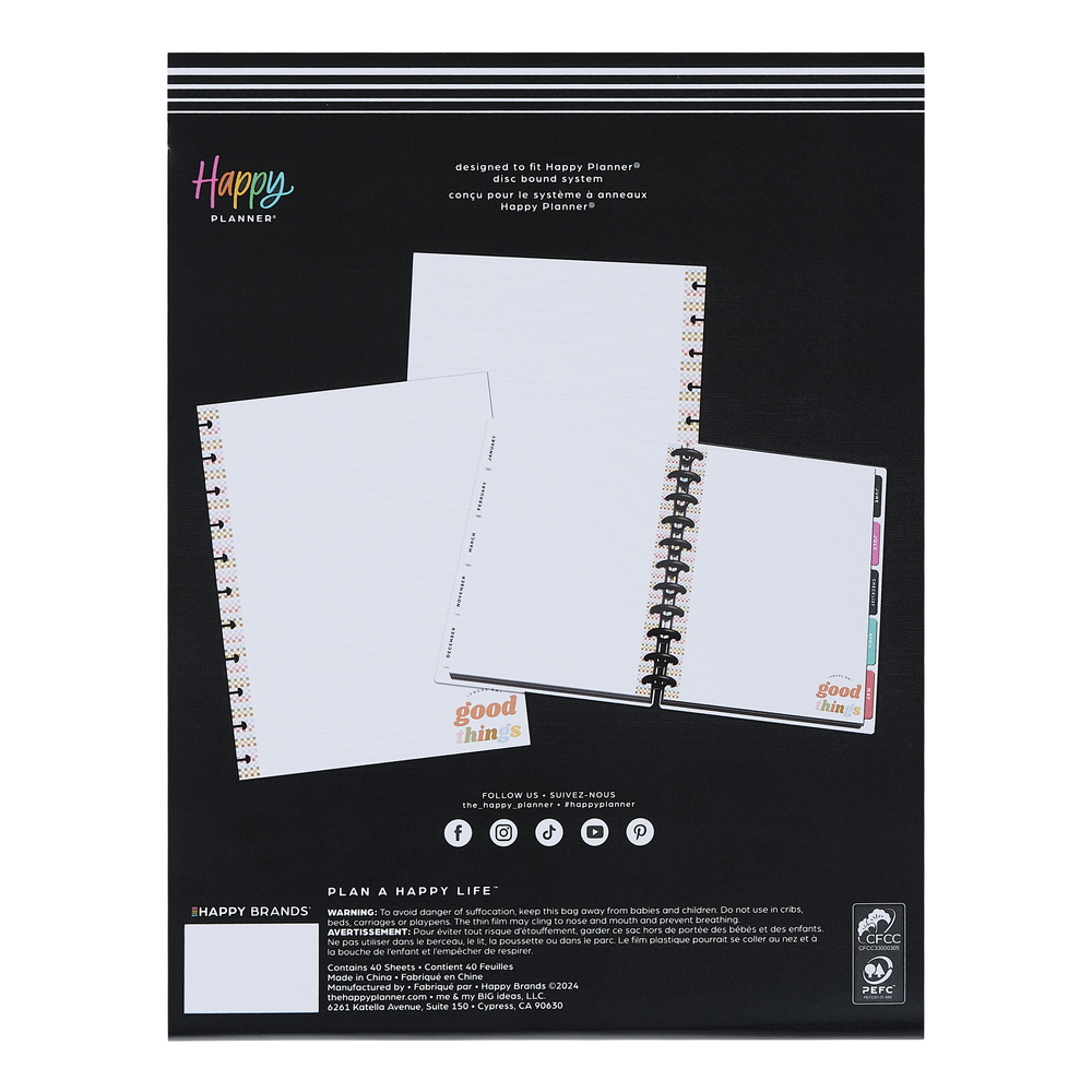 Simple Joys - Dotted Lined Big Filler Paper - 40 Sheets – Happy