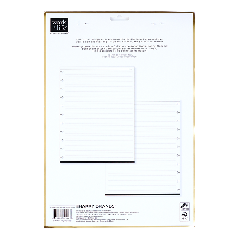 Work + Life Onyx - Dotted Lined Big Filler Paper - 40 Sheets