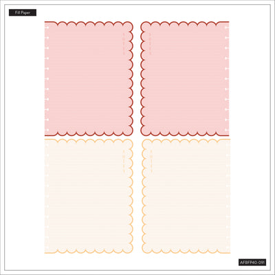 Café Coquette - Scalloped Edge Dotted Lined Big Filler Paper - 40 Sheets