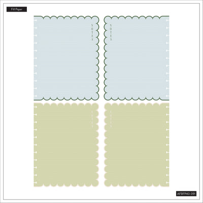 Café Coquette - Scalloped Edge Dotted Lined Big Filler Paper - 40 Sheets