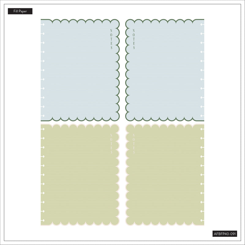 Café Coquette - Scalloped Edge Dotted Lined Big Filler Paper - 40 Sheets