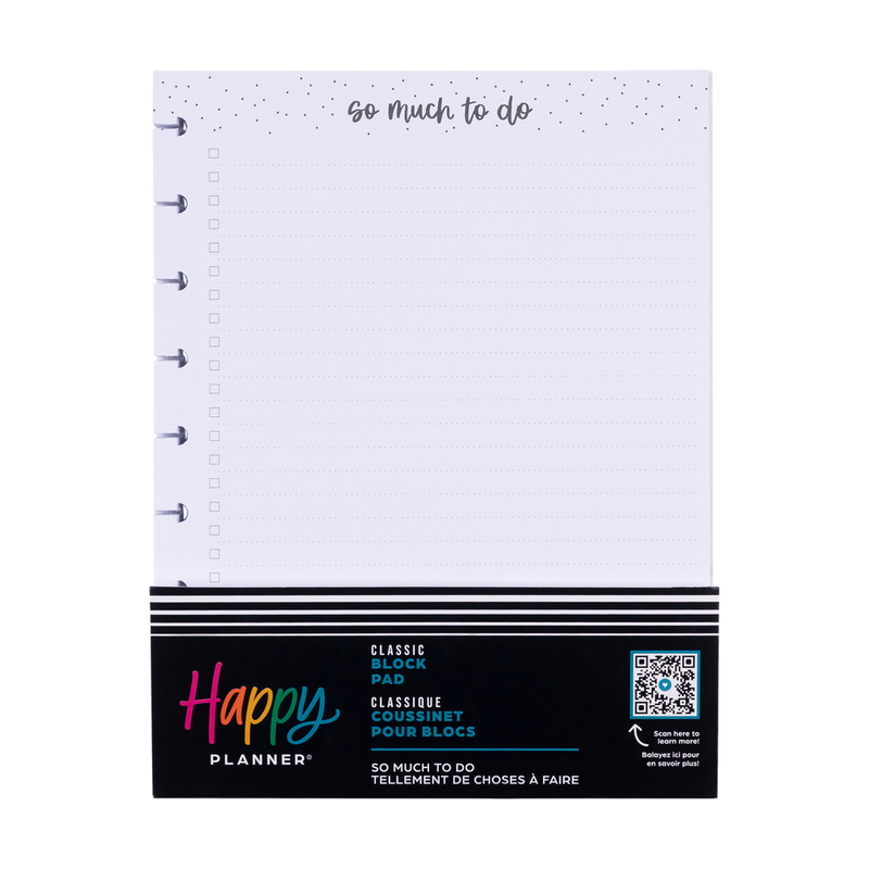 So Much To Do - Classic Block Notepad - 100 Sheets – Happy Planner