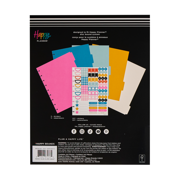 Happy Brights - Classic Plastic Dividers - 5 Pack – Happy Planner