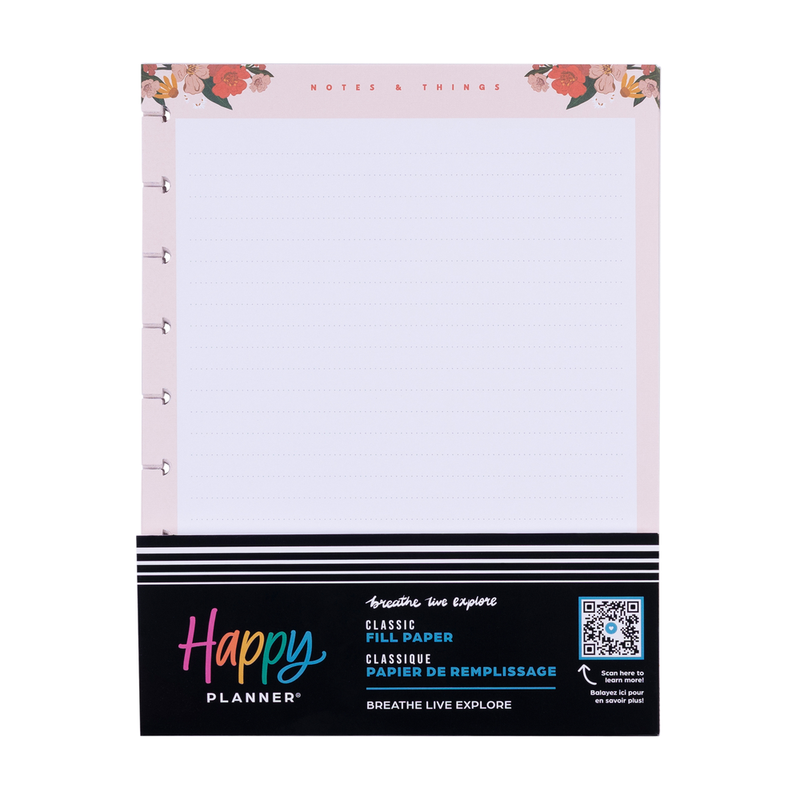 Happy Planner x Breathe Live Explore - Dotted Lined + Dot Grid Classic Filler Paper - 40 Sheets