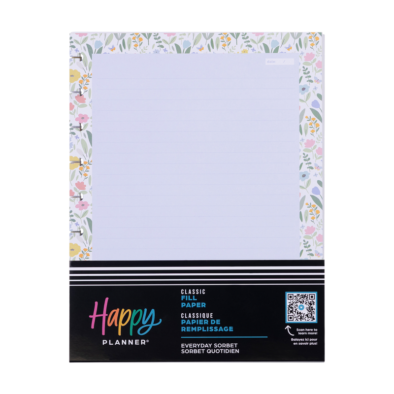 Everyday Sorbet Floral - Grid + Dotted Lined + Dot Grid Classic Filler Paper - 40 Sheets