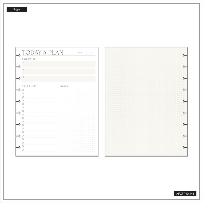 Neutral Chic - Dashboard + Dot Grid Classic Filler Paper - 40 Sheets
