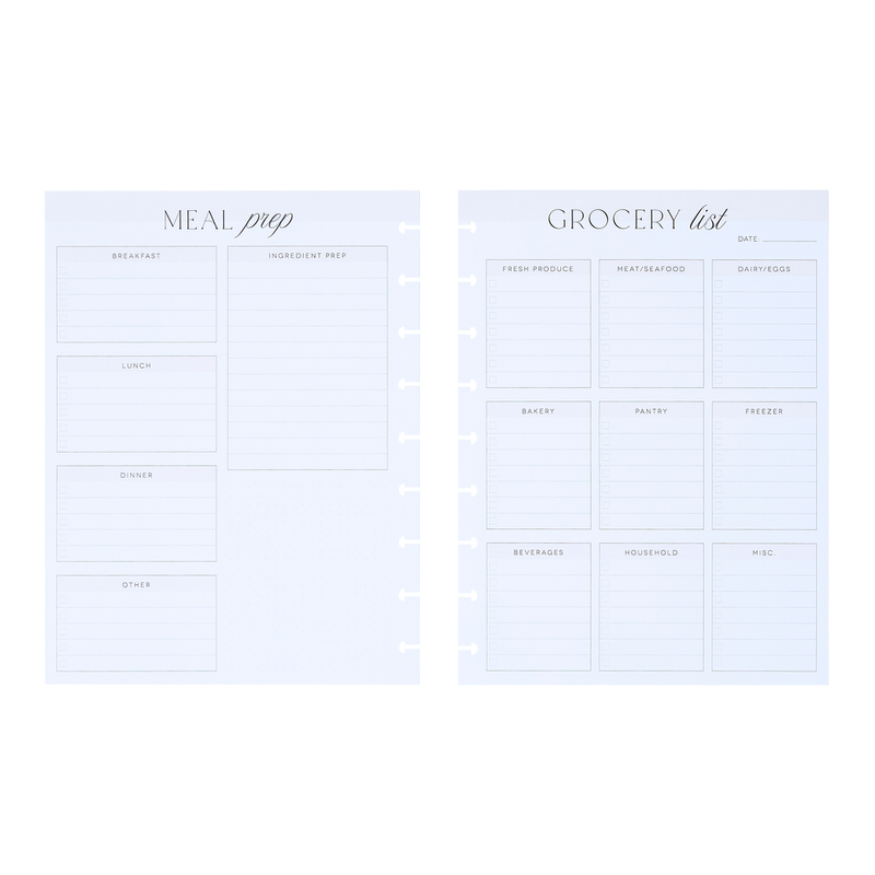 Grocery + Meal Prep List - Classic Filler Paper - 40 Sheets