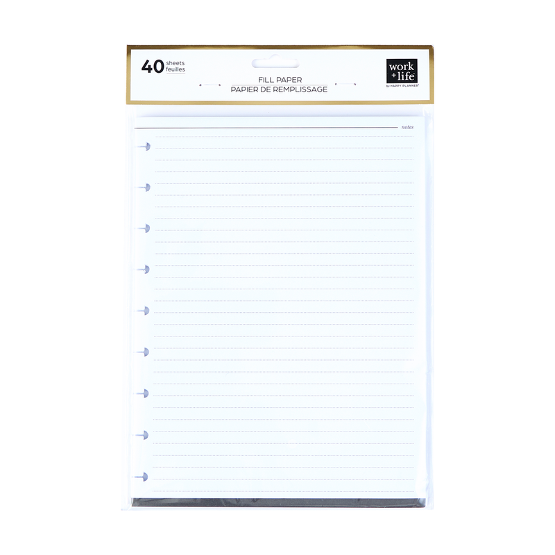 40 Line Paper Work + Life Onyx - Dotted Lined Classic Filler Paper - 40 Sheets ...