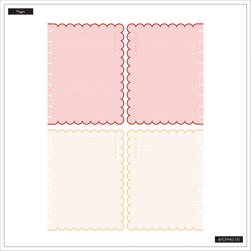 Café Coquette - Scalloped Edge Dotted Lined Classic Filler Paper - 40 Sheets