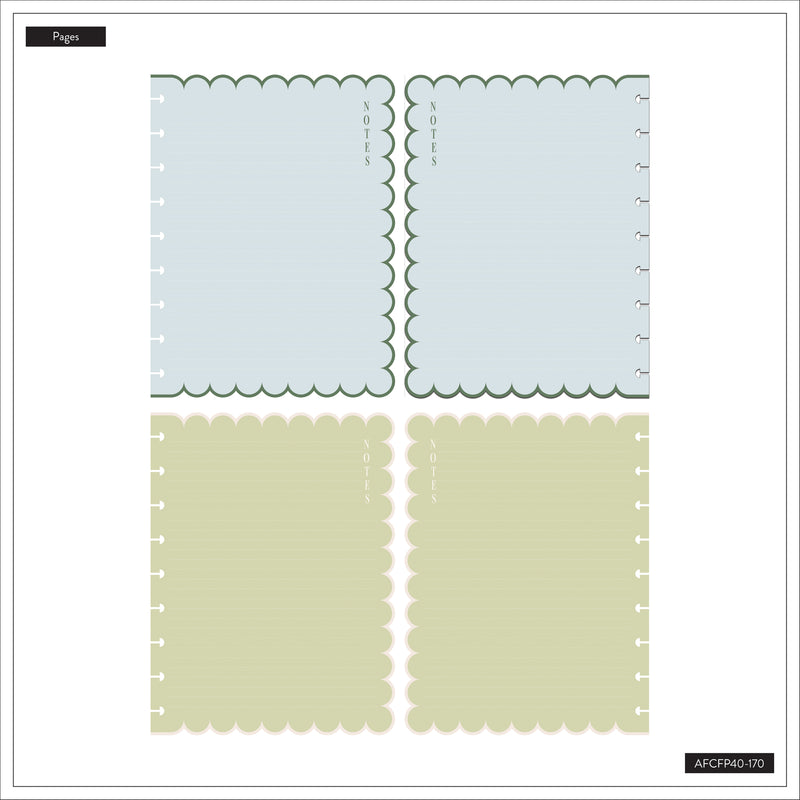 Café Coquette - Scalloped Edge Dotted Lined Classic Filler Paper - 40 Sheets