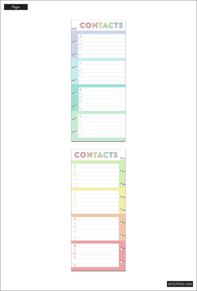 Contacts Cards - Skinny Classic Filler Paper - 40 Sheets