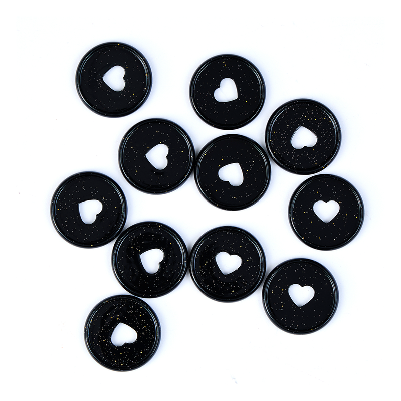 Black Pearl Powder Glitter - Medium Metal Disc Set