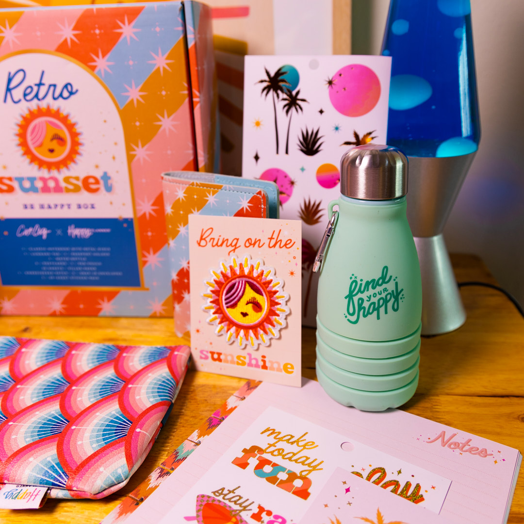 Cat Coq x Happy Planner Retro Sunset Traveler - Be Happy Box