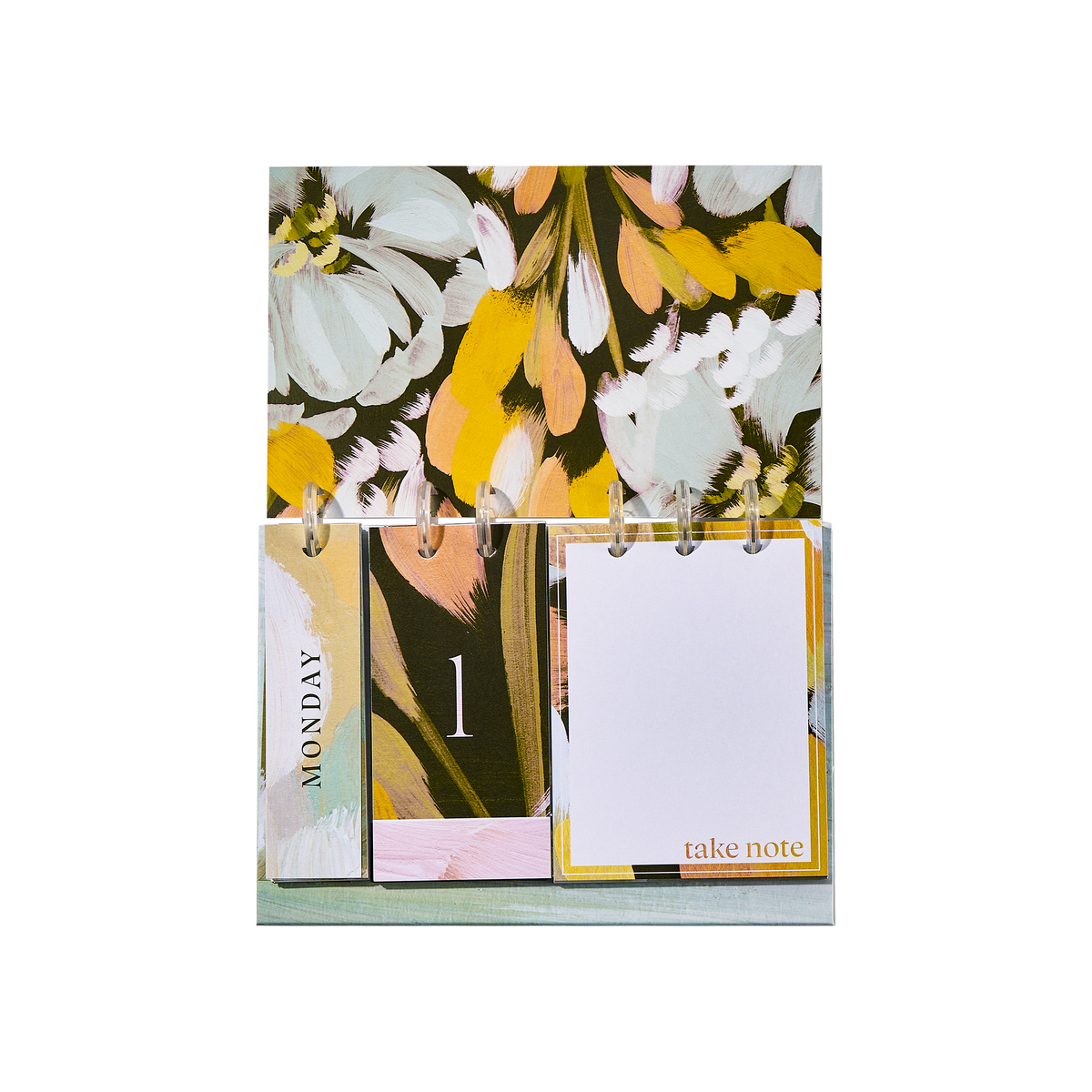 Disc Calender Brushstroke Florals - Disc Bound Standing Desk Calendar – Happy Planner