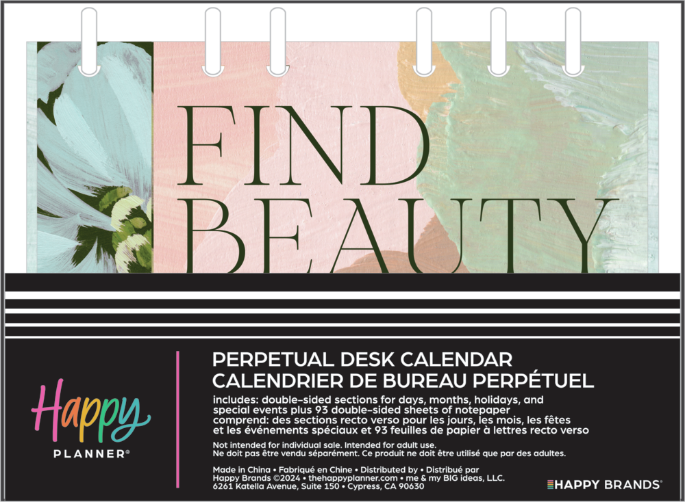 Disc Calender Brushstroke Florals - Disc Bound Standing Desk Calendar – Happy Planner