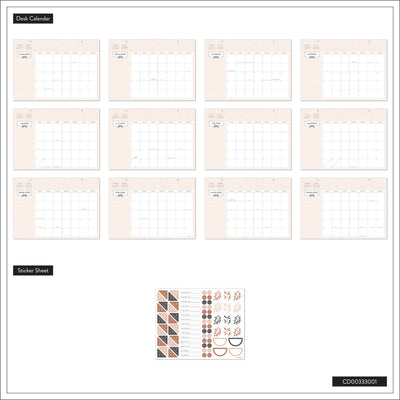 Modern Charm - 2026 Small Desk Calendar - 12 Month