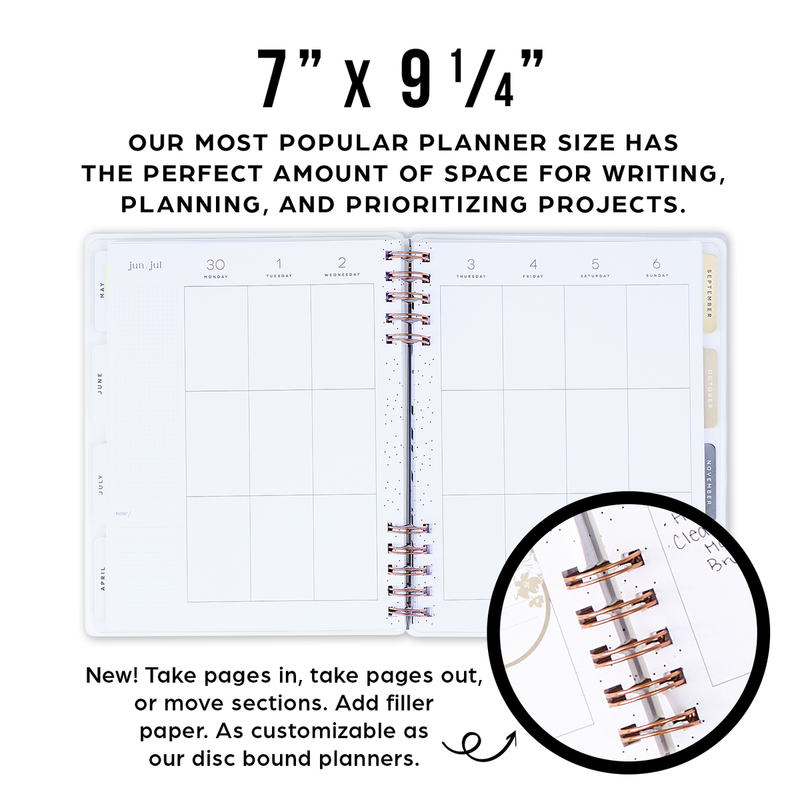 2025 Desert Mystic Customizable Spiral Planner - Classic Dashboard Layout - 12 Months