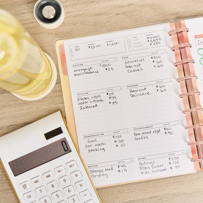 Textured Canvas Budget - Classic Guided Budget Journal - 40 Sheets