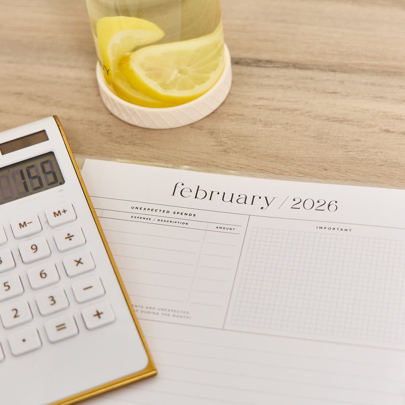 2034 Textured Canvas Customizable Budget Planner - Big Budget Layout - 12 Month