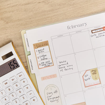 2030 Textured Canvas Customizable Budget Planner - Big Budget Layout - 12 Month