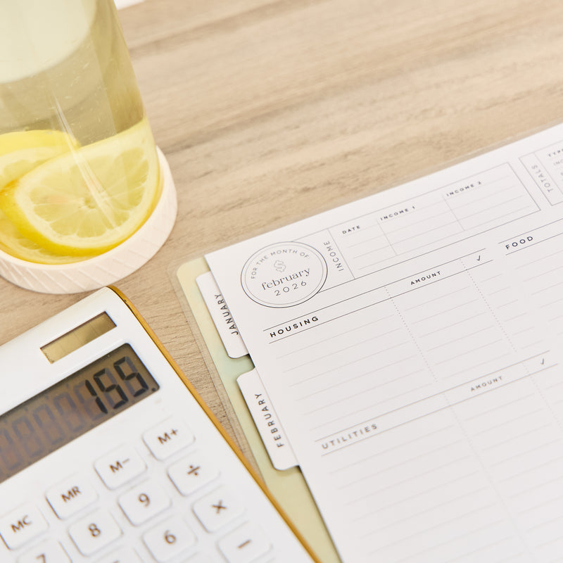 2035 Textured Canvas Customizable Budget Planner - Big Budget Layout - 12 Month