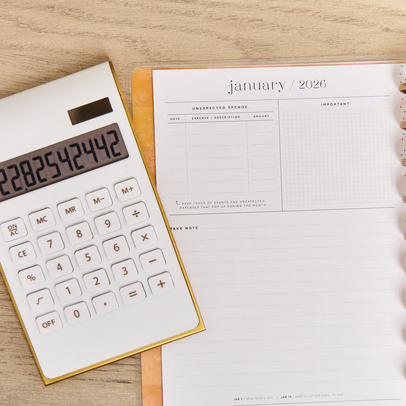 2037 Textured Canvas Customizable Budget Planner - Classic Budget Layout - 12 Month