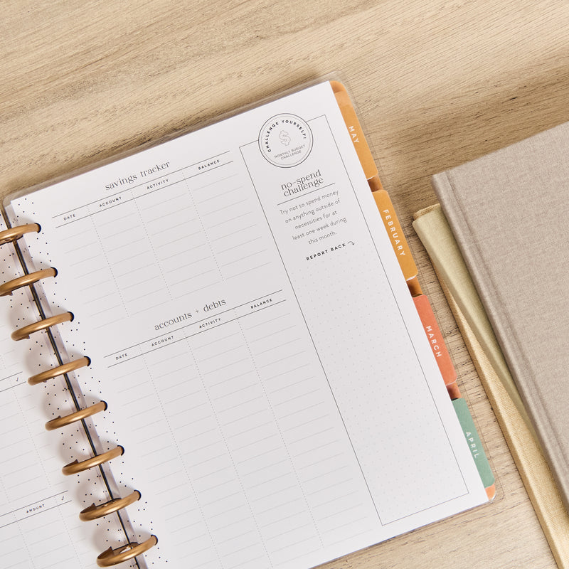 2039 Textured Canvas Customizable Budget Planner - Classic Budget Layout - 12 Month