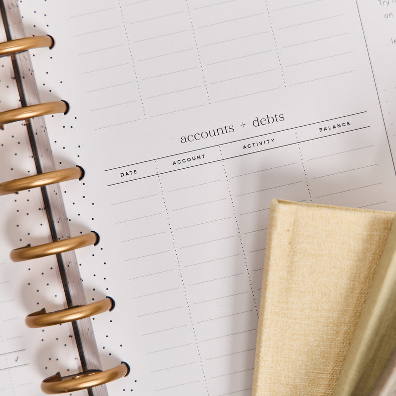 2040 Textured Canvas Customizable Budget Planner - Classic Budget Layout - 12 Month