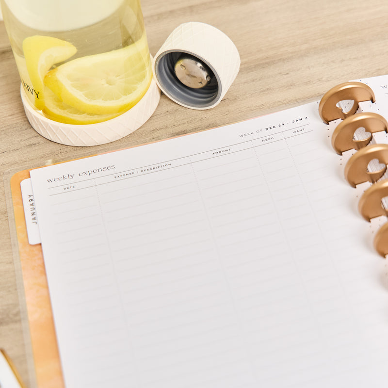 2042 Textured Canvas Customizable Budget Planner - Classic Budget Layout - 12 Month