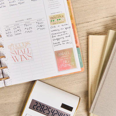 2034 Textured Canvas Customizable Budget Planner - Classic Budget Layout - 12 Month